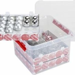 Sunware Q-line Kerstballen Opbergbox 26L - Trays Voor 75 Kerstballen - Transparant/rood -BISSELL-Winkel 550x469 3