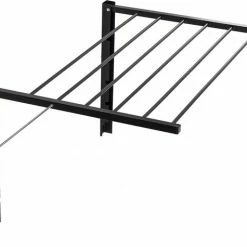 Merkloos Droogrek - Opklapbare Badkamerdroger Aan De Muur Gemonteerd - 100 Cm Zwart