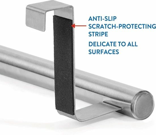 Tatkraft HORIZON - RVS Kastdeur Handdoekrek - Keukenkast Deur Handdoek/Vaatdoek Houder Rek Stang Hanger - Towel Rack Kast Deurhanger Deurhaak Keuken - 23CM - Set Van 2 Stuks 5 Tatkraft HORIZON - RVS Kastdeur Handdoekrek - Keukenkast Deur Handdoek/Vaatdoek Houder Rek Stang Hanger - Towel Rack Kast Deurhanger Deurhaak Keuken - 23CM - Set Van 2 Stuks - Afbeelding 3