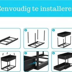Gohh® Gohh Keuken Organizer – Keukenkast Organizer - Uitschuifbaar – Opbergen - Zwart - Set Van 2 -BISSELL-Winkel 550x480 3