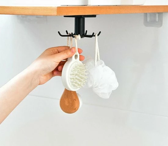 Merkloos Keuken-organizer- Haken- Roterend- Keukengerei-houder- Lepels- Zelfklevend- Zwart- 2 Stuks 4 Merkloos Keuken-organizer- Haken- Roterend- Keukengerei-houder- Lepels- Zelfklevend- Zwart- 2 Stuks - Afbeelding 2