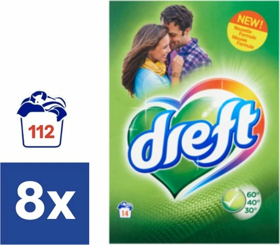 Dreft Regular Waspoeder - 8 X 14 Wasbeurten (112) - Voordeelverpakking 3 Dreft Regular Waspoeder - 8 X 14 Wasbeurten (112) - Voordeelverpakking