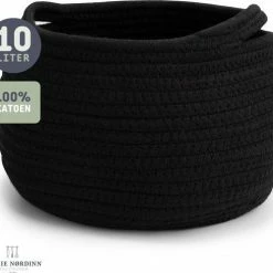 Sophie Nørdinn Mand Van Sophie Nordinn® - Opbergmand Boras (Zwart) - Mandjes Opbergen - Milieuvriendelijk Manden - Katoen