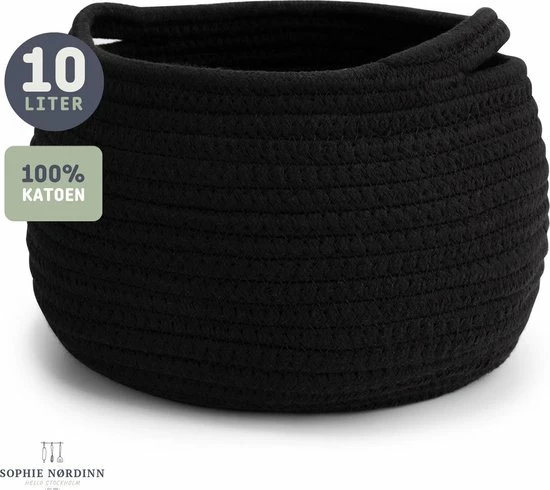 Sophie Nørdinn Mand Van Sophie Nordinn® - Opbergmand Boras (Zwart) - Mandjes Opbergen - Milieuvriendelijk Manden - Katoen 3 Sophie Nørdinn Mand Van Sophie Nordinn® - Opbergmand Boras (Zwart) - Mandjes Opbergen - Milieuvriendelijk Manden - Katoen