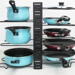 Merkloos TDR - Pannenrek Verstelbaar - Opbergrek Voor 8 Pannen - Keukenrek Staand - Dekselhouder -8 Laags- Uitschuifbaar -BISSELL-Winkel 550x492 2