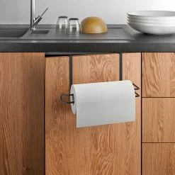 Tomado - Metaltex Tomado Metaltex Keukenrolhouder Zwart Hangend - Zwart - Ophangen Zonder Boren -BISSELL-Winkel 550x494 1