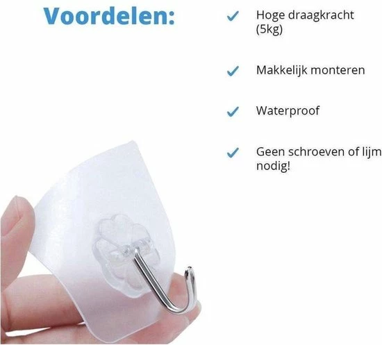 Livono Zelfklevende Ophanghaken- 8 Stuks Zelfklevende Transparant Haakjes - Haken - Badkamer Accessoires - Hanger - Handdoek Haakjes - Zelfklevend - Ophangsysteem - Keuken - Haakjes Ophang 11 Livono Zelfklevende Ophanghaken- 8 Stuks Zelfklevende Transparant Haakjes - Haken - Badkamer Accessoires - Hanger - Handdoek Haakjes - Zelfklevend - Ophangsysteem - Keuken - Haakjes Ophang - Afbeelding 9