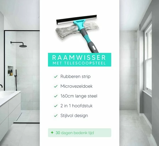 Whipex Sweeper Raamwisser Met Telescoopsteel - 160cm Ruitenreiniger Ramenwasser 5 Whipex Sweeper Raamwisser Met Telescoopsteel - 160cm Ruitenreiniger Ramenwasser - Afbeelding 3