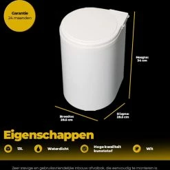 Eleganca Afvalbak 13L - Uittrekbare Prullenbak - Inbouw Afvalemmer - Wit - B28.5xD28.5xH34cm -BISSELL-Winkel 550x503 17