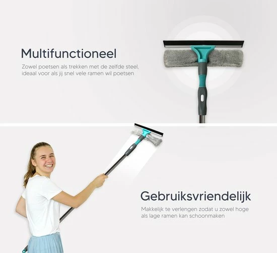 Whipex Sweeper Raamwisser Met Telescoopsteel - 160cm Ruitenreiniger Ramenwasser 6 Whipex Sweeper Raamwisser Met Telescoopsteel - 160cm Ruitenreiniger Ramenwasser - Afbeelding 4