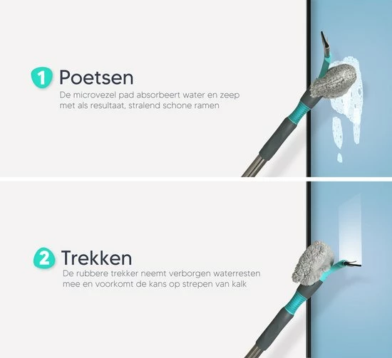 Whipex Sweeper Raamwisser Met Telescoopsteel - 160cm Ruitenreiniger Ramenwasser 8 Whipex Sweeper Raamwisser Met Telescoopsteel - 160cm Ruitenreiniger Ramenwasser - Afbeelding 6