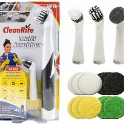 Crafts & Co. CleanRite Multi Scrubber Mega Voordeelpakket - Elektrische Schrobber - Incl. Borstels En Schuurpads - Multifunctionele Schoonmaakborstel Voor Badkamer, Keuken, BBQ, Auto, Fiets En Meer!
