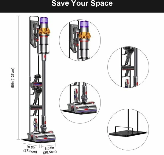SensaHome - Stabiele Metalen Stofzuigerstandaard Voor Dyson & Dyson Handheld Met Ruimte Voor Draadloze Stofzuigeropzetstukken En Accessoires - Dyson 5 SensaHome - Stabiele Metalen Stofzuigerstandaard Voor Dyson & Dyson Handheld Met Ruimte Voor Draadloze Stofzuigeropzetstukken En Accessoires - Dyson - Afbeelding 3