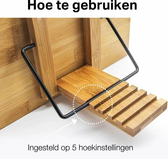 Wonix® - Boekenstandaard - Boekhouder - Documenthouder - Verstelbare - Opvouwbaar - Bamboe 5 Wonix® - Boekenstandaard - Boekhouder - Documenthouder - Verstelbare - Opvouwbaar - Bamboe - Afbeelding 3