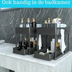 Gohh® Gohh Keuken Organizer – Keukenkast Organizer - Uitschuifbaar – Opbergen - Zwart - Set Van 2 -BISSELL-Winkel 550x523 7