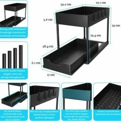 Gohh® Gohh Keuken Organizer – Keukenkast Organizer - Uitschuifbaar – Opbergen - Zwart - Set Van 2 -BISSELL-Winkel 550x523 8