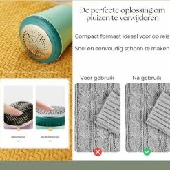 EraClean - Elektrische Pluizenverwijderaar - Ontpluizer - Pluizentondeuse - Draadloos - Oplaadbare Pluizenverwijderaar - Groen 15 EraClean - Elektrische Pluizenverwijderaar - Ontpluizer - Pluizentondeuse - Draadloos - Oplaadbare Pluizenverwijderaar - Groen -BISSELL-Winkel 550x525