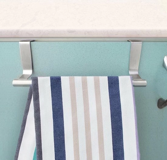 Tatkraft HORIZON - RVS Kastdeur Handdoekrek - Keukenkast Deur Handdoek/Vaatdoek Houder Rek Stang Hanger - Towel Rack Kast Deurhanger Deurhaak Keuken - 23CM - Set Van 2 Stuks 8 Tatkraft HORIZON - RVS Kastdeur Handdoekrek - Keukenkast Deur Handdoek/Vaatdoek Houder Rek Stang Hanger - Towel Rack Kast Deurhanger Deurhaak Keuken - 23CM - Set Van 2 Stuks - Afbeelding 6