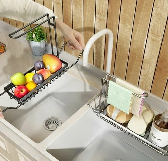 TripleAgoods Aanrecht Organizer - Keuken Organizer - Verstelbaar Druiprek - Kitchen Organizer - Gootsteen Organizer - Gootsteenorganisers - Spoelbak Organiser - Sponshouder - Vaatdoekhouder - Aanrecht Rek - Keuken Rek - Uitschuifbaar Van 36 Cm Tot 44 Cm 5 TripleAgoods Aanrecht Organizer - Keuken Organizer - Verstelbaar Druiprek - Kitchen Organizer - Gootsteen Organizer - Gootsteenorganisers - Spoelbak Organiser - Sponshouder - Vaatdoekhouder - Aanrecht Rek - Keuken Rek - Uitschuifbaar Van 36 Cm Tot 44 Cm - Afbeelding 3