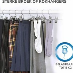 ACAZA Antislip Broekhangers Met Knijpers Voor Heren Of Dames - 30 Stuks Kleding Hangers Met Klemmen - Broek En Rok Houder - 31cm 12 ACAZA Antislip Broekhangers Met Knijpers Voor Heren Of Dames - 30 Stuks Kleding Hangers Met Klemmen - Broek En Rok Houder - 31cm -BISSELL-Winkel 550x526