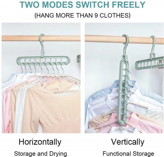 AIA 9 In 1 Magic Kledinghanger (5 Stuks) Space Saving - Kledingkast Organizer - Antislip Klerenhanger -Kledingkast Organizer - Ruimtebesparend Kledingrek 10 AIA 9 In 1 Magic Kledinghanger (5 Stuks) Space Saving - Kledingkast Organizer - Antislip Klerenhanger -Kledingkast Organizer - Ruimtebesparend Kledingrek - Afbeelding 8