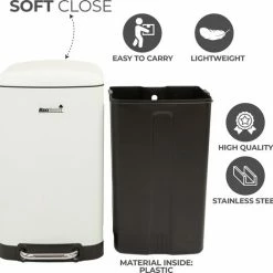 MaxxHome Pedaalemmer Retro - Prullenbak - 30L - Metaal - Mat - Geruisloos - 62cm - Wit 20 MaxxHome Pedaalemmer Retro - Prullenbak - 30L - Metaal - Mat - Geruisloos - 62cm - Wit -BISSELL-Winkel 550x528 1