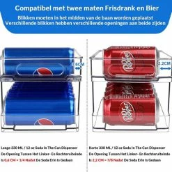 Buxibo - Frisdrankblik Organizer/Dispenser - Blikjes Storage - Container Voor Koelkast, Keuken, Kasten, Voorraadkast -Transparant -BISSELL-Winkel 550x530 3