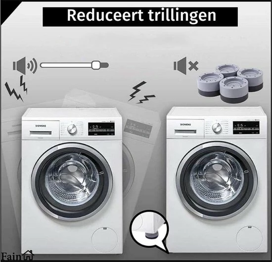Fain Luxe Trillingsdempers Wasmachine – Set Van 4 Stuks – Grijs - Extra Dik - Voetjes Wasmachine & Droger - Wasmachine Demper – Anti Trillings / Vibratie Dempers Pads – Antislip Rubber – Trillingsmat – Antislipmat - Schokdempers Wasmachine 8 Fain Luxe Trillingsdempers Wasmachine – Set Van 4 Stuks – Grijs - Extra Dik - Voetjes Wasmachine & Droger - Wasmachine Demper – Anti Trillings / Vibratie Dempers Pads – Antislip Rubber – Trillingsmat – Antislipmat - Schokdempers Wasmachine - Afbeelding 6
