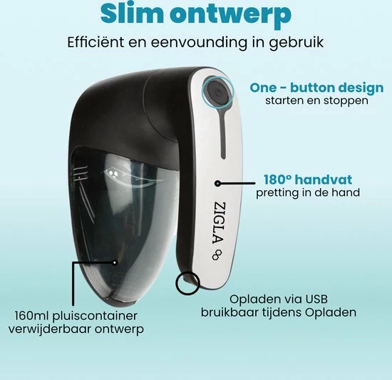 Zigla – Elektrische Pluizenverwijderaar - Ontpluizer – Oplaadbaar & Draadloos - Incl. 2 Extra Opzetstukken En Borstel 9 Zigla – Elektrische Pluizenverwijderaar - Ontpluizer – Oplaadbaar & Draadloos - Incl. 2 Extra Opzetstukken En Borstel - Afbeelding 7