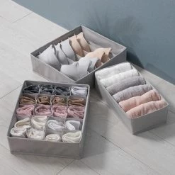 AA Commerce Kleding Opbergbox Set - Opvouwbare Kastlade Verdeler / Onder Bed Organizer Opberger - Opbergen Van BH/Sokken/Stropdassen/Riemen/Ondergoed - Opbergbak - Kledingkast Kast Lade Ladeverdeler Opbergsysteem Opbergdoos Met Vakken - Set Van 3 Stuks -BISSELL-Winkel 550x535 9