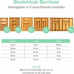 Grote Bestekbak Bamboe 81x47CM - Coninx Besteklade - Opbergbak - Duurzaam - Bamboe - Voor Laden Vanaf 47cm Diep -BISSELL-Winkel 550x537 11
