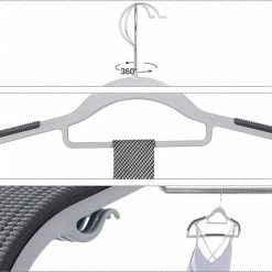 ACAZA Set Van 30 Stevige Kunststof Kledinghangers Met Antislip - Kleerhangers Met Draaibare Haak - Buigzaam - Grijs -BISSELL-Winkel 550x538 4