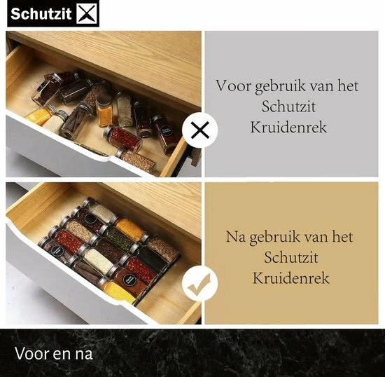 Schutzit - Kruidenrek Lade - Metaal - Zwart - 3 Lagen - Kruiden Organizer Liggend Ladeinzet 5 Schutzit - Kruidenrek Lade - Metaal - Zwart - 3 Lagen - Kruiden Organizer Liggend Ladeinzet - Afbeelding 3