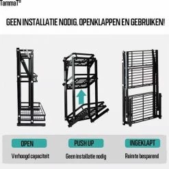 TammaT - Kruidenrek - Kruidenrek Staand - Inklapbare Keukenrek - 2-laags 35x21x38,5CM - Keuken Organizer - Aanrecht Organizer - Keuken Opslag - Roestvrij Staal - Opbergrek - Keuken Organizers - Roestvrij En Krasvrij -BISSELL-Winkel 550x540 5