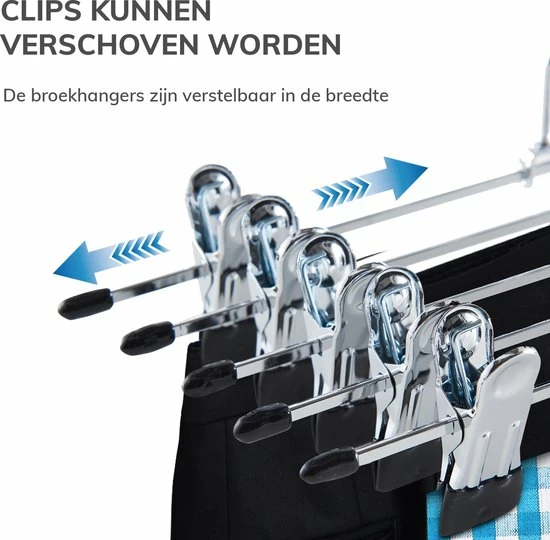 ACAZA Antislip Broekhangers Met Knijpers Voor Heren Of Dames - 30 Stuks Kleding Hangers Met Klemmen - Broek En Rok Houder - 31cm 4 ACAZA Antislip Broekhangers Met Knijpers Voor Heren Of Dames - 30 Stuks Kleding Hangers Met Klemmen - Broek En Rok Houder - 31cm - Afbeelding 2