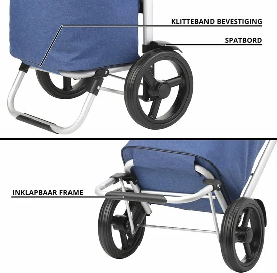 Shoppingcruiser ® ‘Allround’ Boodschappentrolley | Boodschappenwagen Met Koelvak | Afneembare Schoudertas | Waterafstotend | Blauw 7 Shoppingcruiser ® ‘Allround’ Boodschappentrolley | Boodschappenwagen Met Koelvak | Afneembare Schoudertas | Waterafstotend | Blauw - Afbeelding 5
