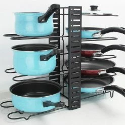 Merkloos TDR - Pannenrek Verstelbaar - Opbergrek Voor 8 Pannen - Keukenrek Staand - Dekselhouder -8 Laags- Uitschuifbaar -BISSELL-Winkel 550x542 2