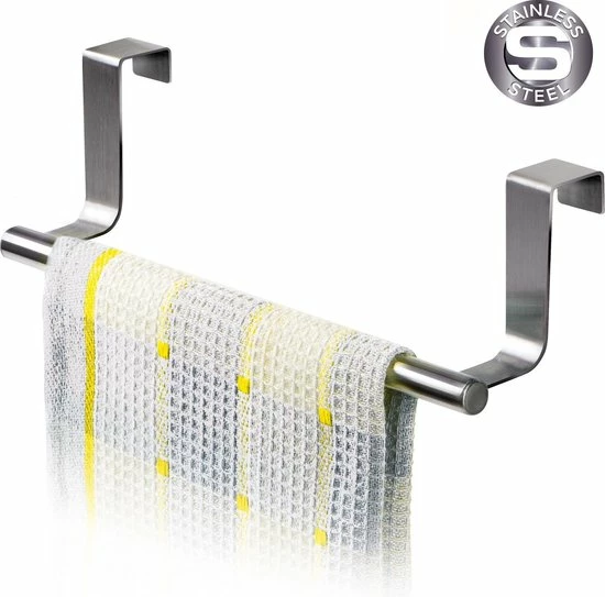 Tatkraft HORIZON - RVS Kastdeur Handdoekrek - Keukenkast Deur Handdoek/Vaatdoek Houder Rek Stang Hanger - Towel Rack Kast Deurhanger Deurhaak Keuken - 23CM - Set Van 2 Stuks 9 Tatkraft HORIZON - RVS Kastdeur Handdoekrek - Keukenkast Deur Handdoek/Vaatdoek Houder Rek Stang Hanger - Towel Rack Kast Deurhanger Deurhaak Keuken - 23CM - Set Van 2 Stuks - Afbeelding 7