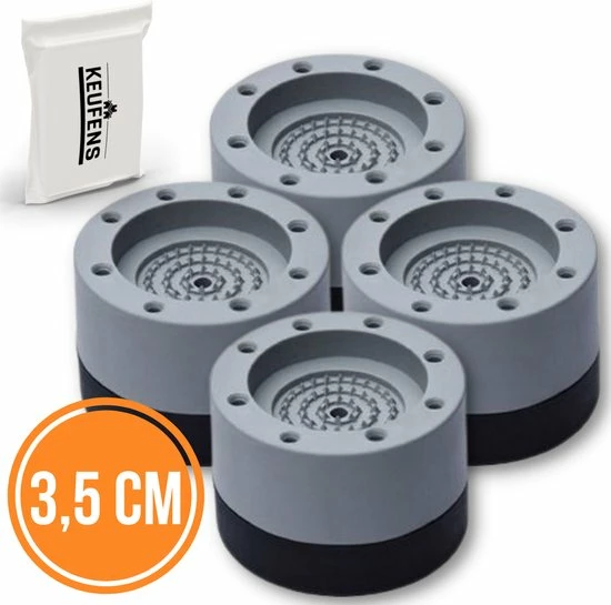 Keufens Trillingsdempers Wasmachine | 4 Stuks | 3,5 Cm | Wasmachine Verhoger | Geluidsdempers Droger | Schokdempers Wasmachine | Anti-slip | Anti Vibratie Pads | Multifunctioneel | Vibratiedempers 3 Keufens Trillingsdempers Wasmachine | 4 Stuks | 3,5 Cm | Wasmachine Verhoger | Geluidsdempers Droger | Schokdempers Wasmachine | Anti-slip | Anti Vibratie Pads | Multifunctioneel | Vibratiedempers