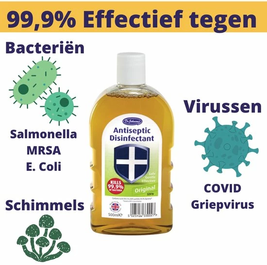 Dr.Johnson's Dr Johnson's Ontsmettingsmiddel - 500ml - Dettol Ontsmettingsmiddel Alternatief - Dettol Antiseptische Vloeistof - Dettol Ontsmetting Alternatief 4 Dr.Johnson's Dr Johnson's Ontsmettingsmiddel - 500ml - Dettol Ontsmettingsmiddel Alternatief - Dettol Antiseptische Vloeistof - Dettol Ontsmetting Alternatief - Afbeelding 2