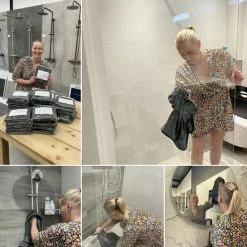 Merkloos F.R.M. Tegelwerk Quick Dry Droogdoek™ Eigen Ontwerp Droogdoek Voor Badkamer 40x40 -BISSELL-Winkel 550x546 8