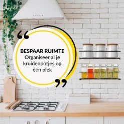 YORGS Kruidenrek Ophangbaar - Kruidenrekje Voor Potjes - Kruidenrekken Hangend 4 Stuks - Zwart - Inc Ophangmateriaal -BISSELL-Winkel 550x550 1007