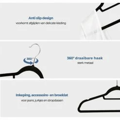 LifeGoods Kledinghangers - 50 Stuks - Broeklat - Velvet - Lichtbruin -BISSELL-Winkel 550x550 101