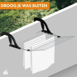 UITKLAPBAAR BALKONDROOGREK Noah – Geschikt Voor Balustrades En Radiatoren/ Verwarmingen – 8 Meter Drooglengte - Uit Te Breiden Dankzij Het Uitklapbare Rooster - Compact Op Te Bergen - LaundrySpecialist® -BISSELL-Winkel 550x550 1020