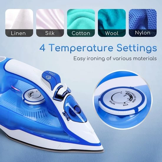 Aigostar Smooth 31RSN - Stoomstrijkijzer - 2400W - Blauw/Wit 6 Aigostar Smooth 31RSN - Stoomstrijkijzer - 2400W - Blauw/Wit - Afbeelding 4