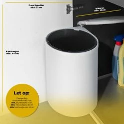 Eleganca Afvalbak 13L - Uittrekbare Prullenbak - Inbouw Afvalemmer - Wit - B28.5xD28.5xH34cm -BISSELL-Winkel 550x550 1093