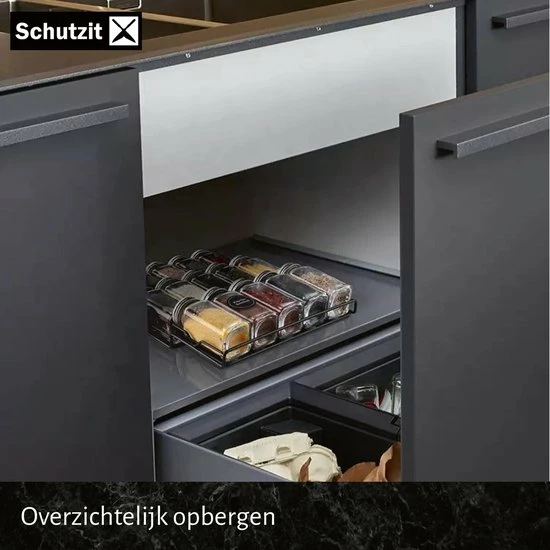 Schutzit - Kruidenrek Lade - Metaal - Zwart - 3 Lagen - Kruiden Organizer Liggend Ladeinzet 6 Schutzit - Kruidenrek Lade - Metaal - Zwart - 3 Lagen - Kruiden Organizer Liggend Ladeinzet - Afbeelding 4