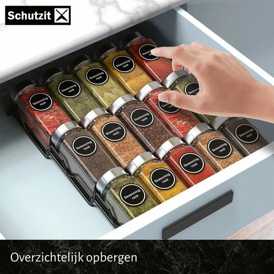 Schutzit - Kruidenrek Lade - Metaal - Zwart - 3 Lagen - Kruiden Organizer Liggend Ladeinzet 7 Schutzit - Kruidenrek Lade - Metaal - Zwart - 3 Lagen - Kruiden Organizer Liggend Ladeinzet - Afbeelding 5