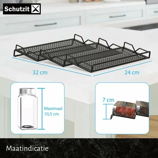 Schutzit - Kruidenrek Lade - Metaal - Zwart - 3 Lagen - Kruiden Organizer Liggend Ladeinzet 10 Schutzit - Kruidenrek Lade - Metaal - Zwart - 3 Lagen - Kruiden Organizer Liggend Ladeinzet - Afbeelding 8
