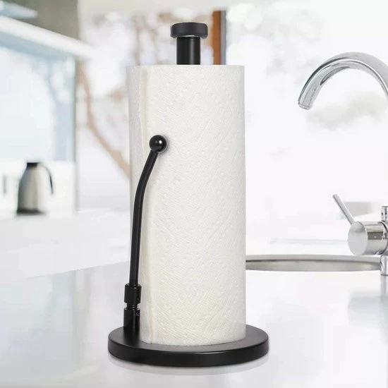 Disaja Keukenrolhouder Keuken Accessoires Keukenpapier Houder Zwart RVS 4 Disaja Keukenrolhouder Keuken Accessoires Keukenpapier Houder Zwart RVS - Afbeelding 2